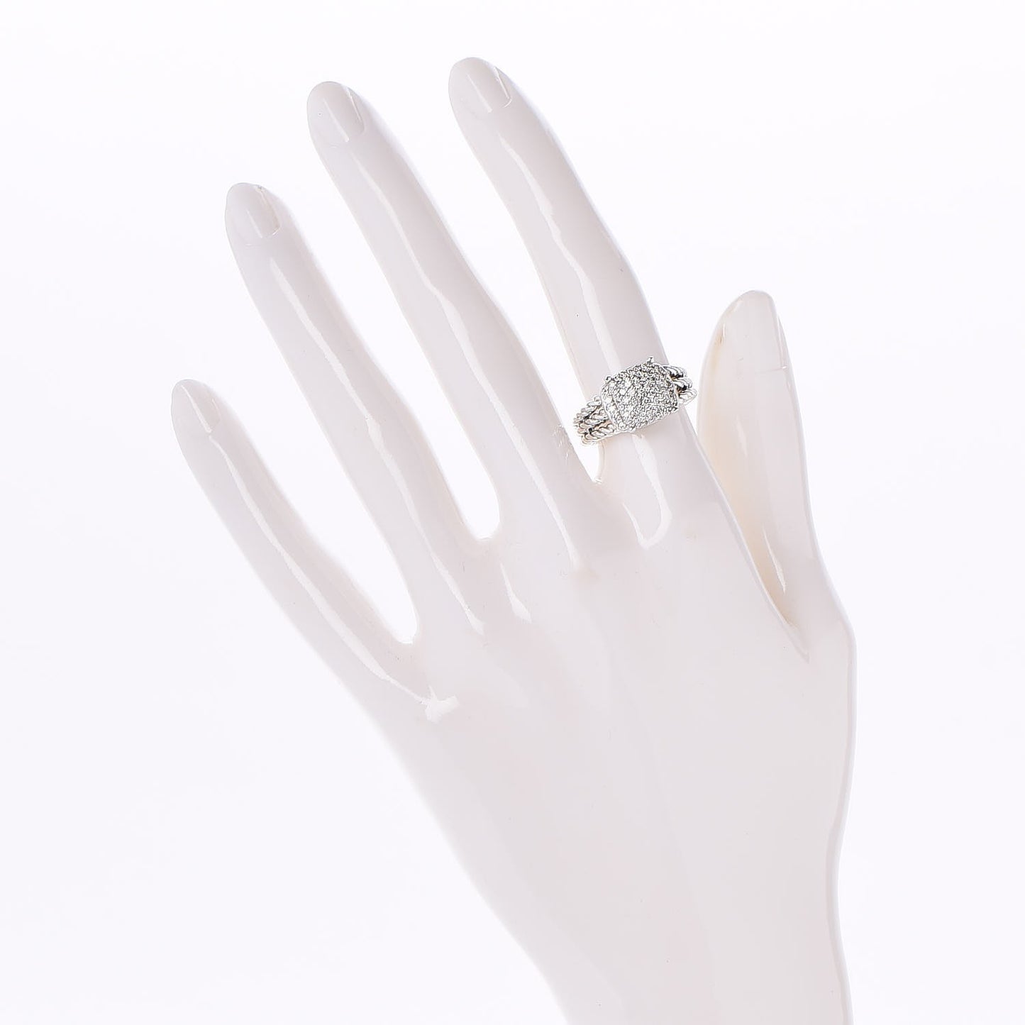 Sterling Silver Diamond 10mm Petite Wheaton Ring 49 5