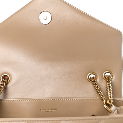 Saint Laurent Calfskin Y Quilted Monogram Small Loulou Chain Satchel Dark Beige 12 of 13