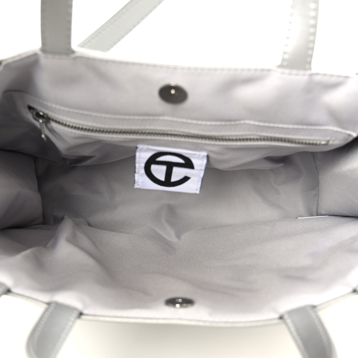 Metallic Vegan Leather Medium Shopping Bag Silver