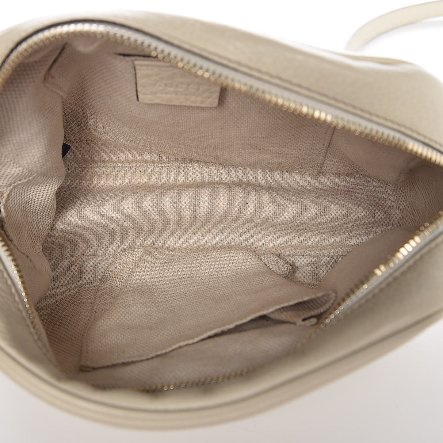 Pebbled Calfskin Small Soho Disco Bag Off White