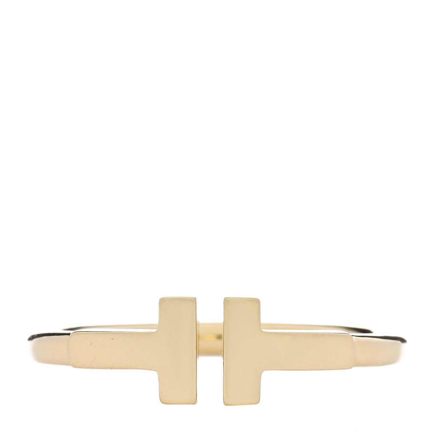 Tiffany 18K Yellow Gold T Wire Ring 56 7.5 1 of 4