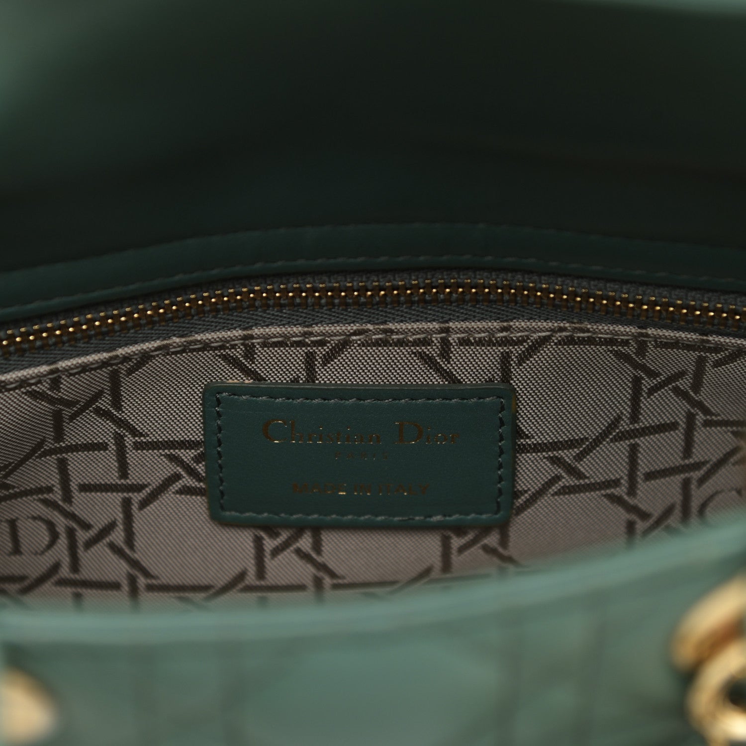 Christian Dior Lambskin Cannage Small My ABCDior Lady Dior Cedar Green 6 of 12