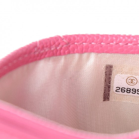 Chanel Caviar Quilted Card Holder Pink 8 of 9