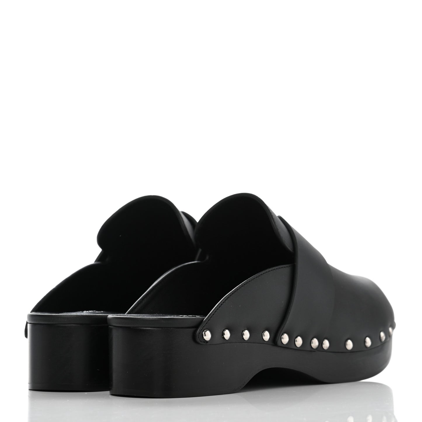 Calfskin Calya Mules 38 Black
