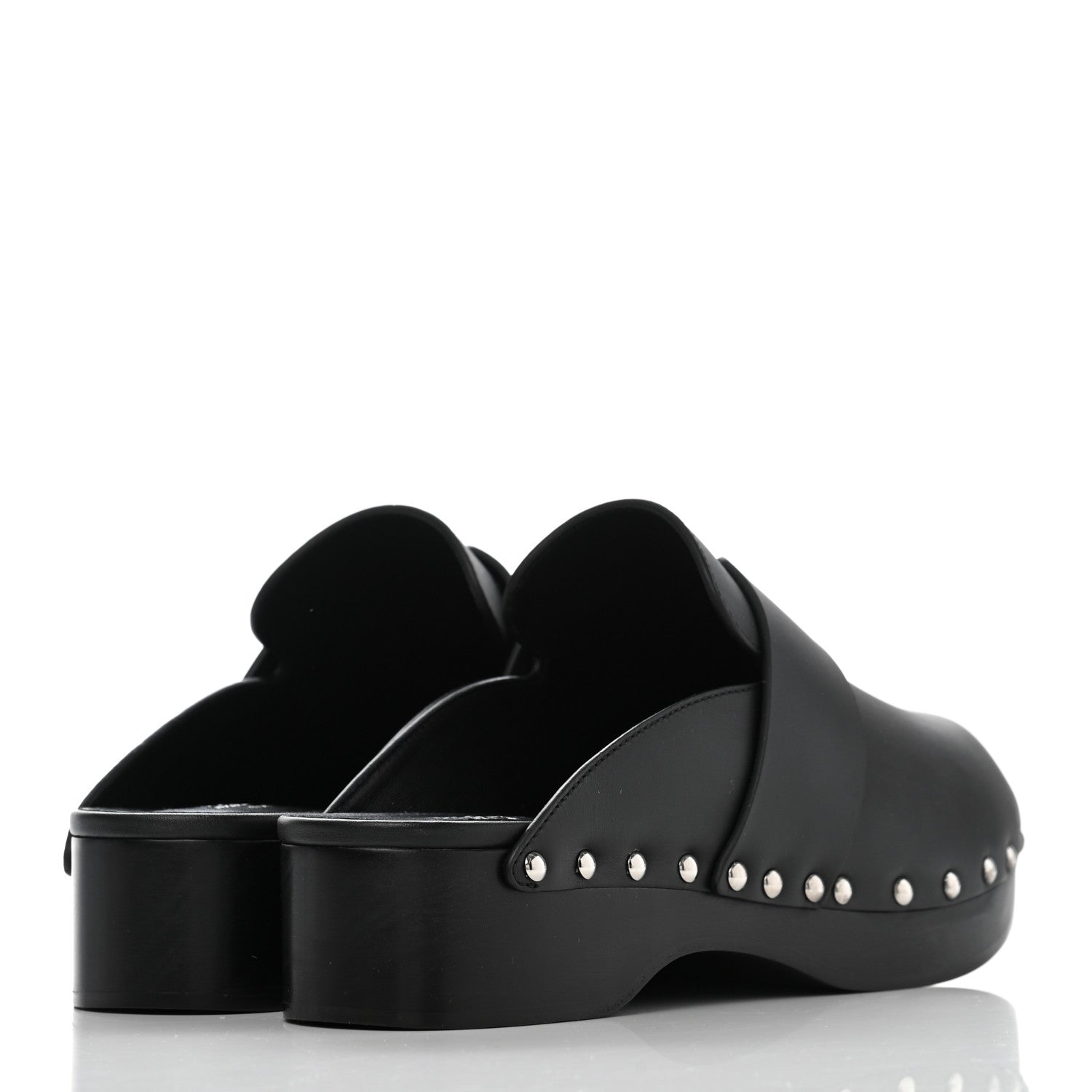 Hermes Calfskin Calya Mules 38 Black 4 of 7