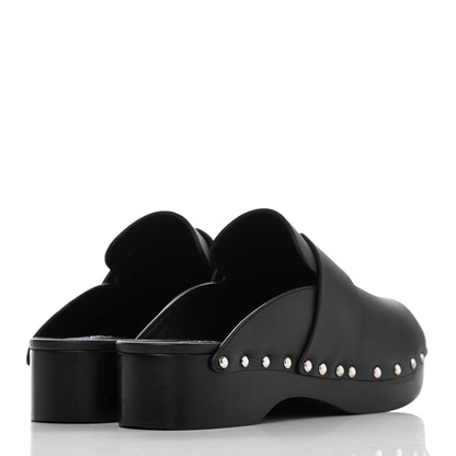 Hermes Calfskin Calya Mules 38 Black 4 of 7