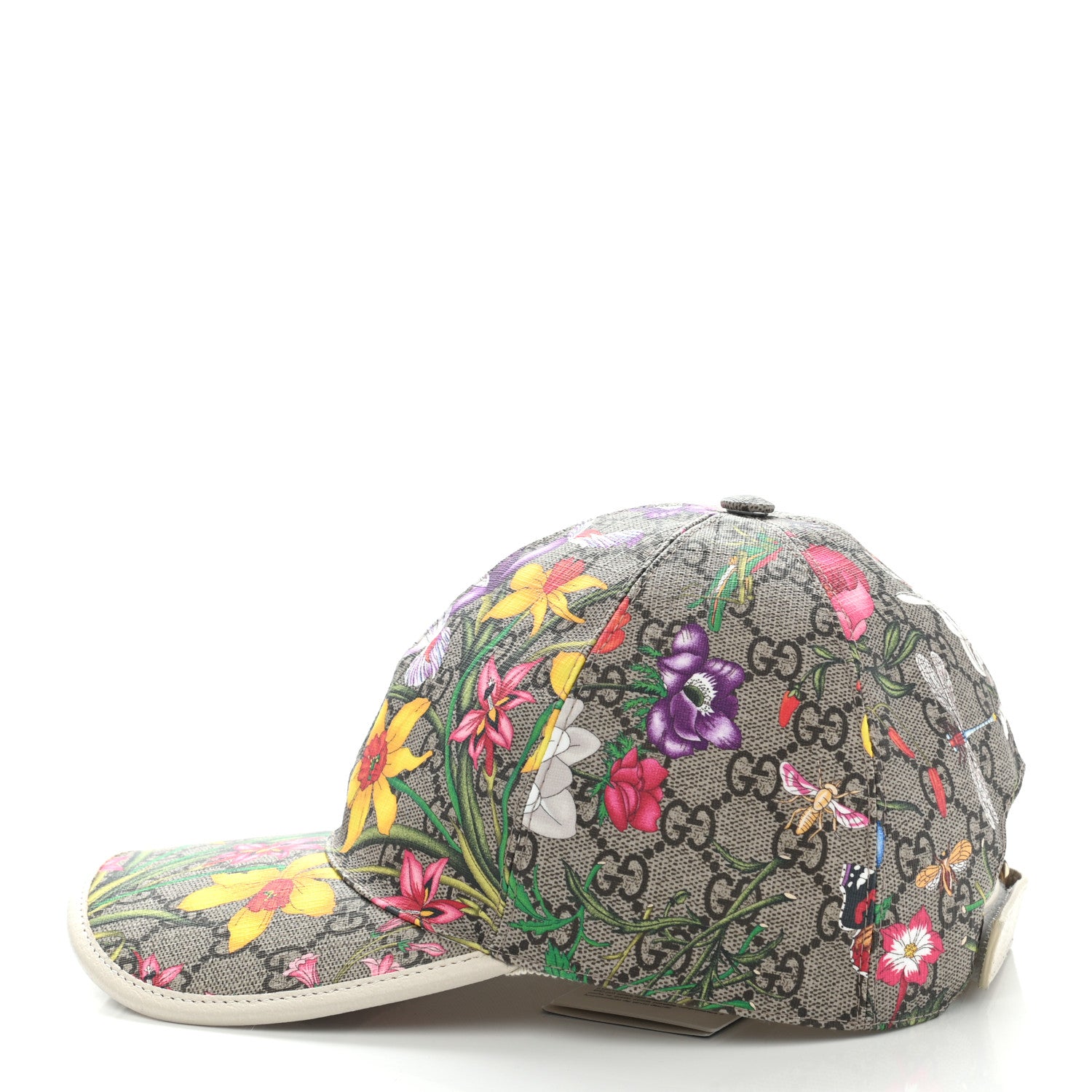 Gucci GG Supreme Flora Claudia Baseball Hat 57 M White 4 of 11