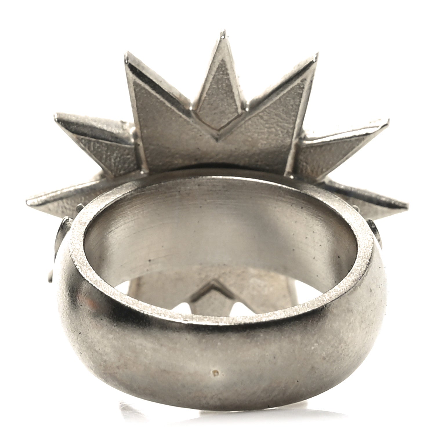 Chanel Metal Crystal CC Star Ring 50 5.5 Ruthenium 3 of 5