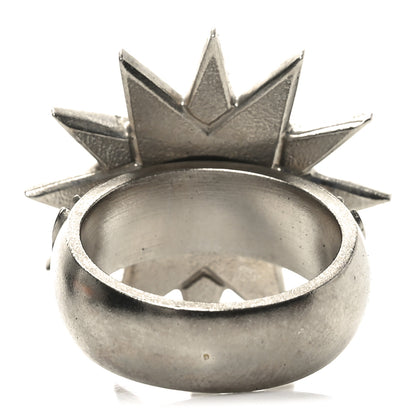 Chanel Metal Crystal CC Star Ring 50 5.5 Ruthenium 3 of 5