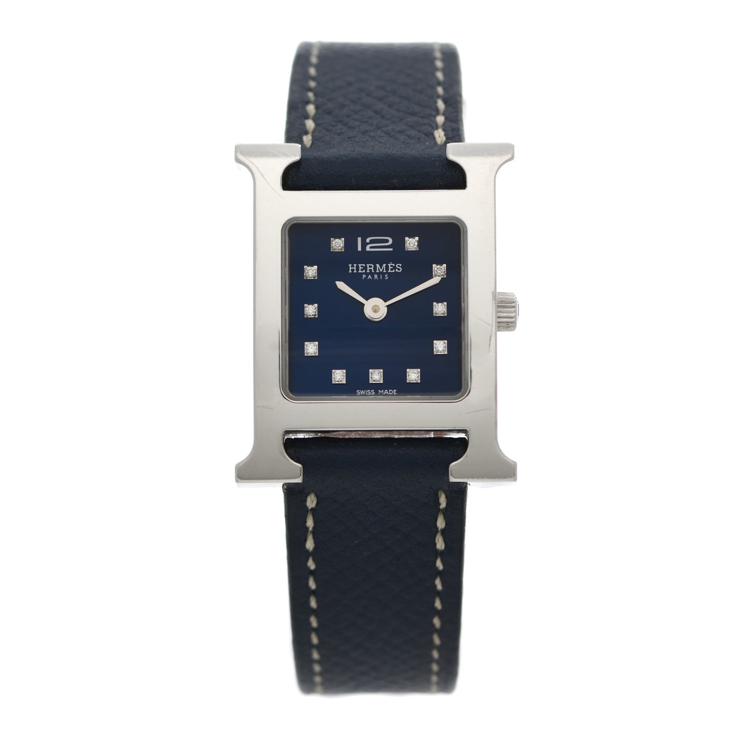 Stainless Steel Epsom Diamond 21mm Heure H Hour Quartz Watch Malta