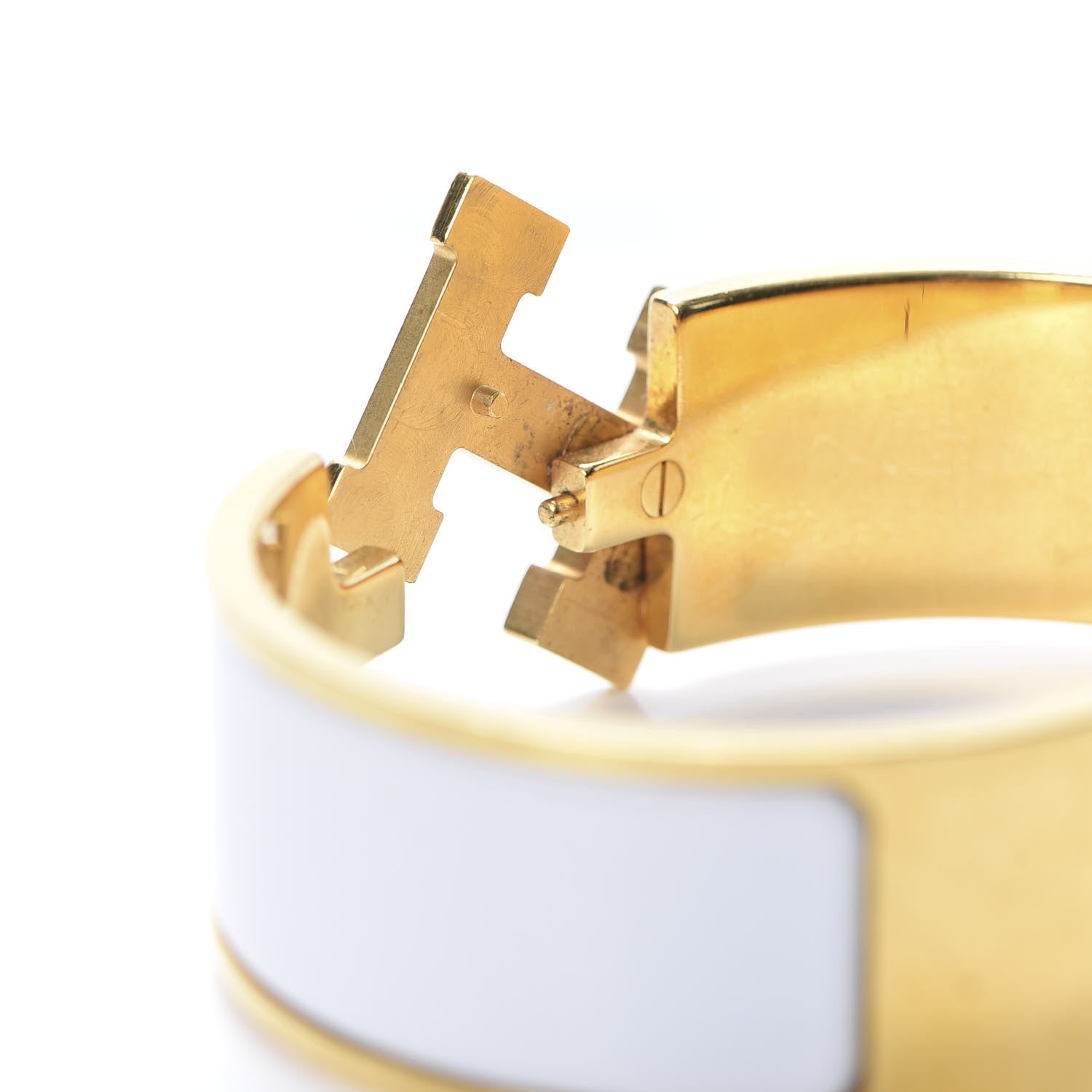 Hermes Enamel Wide Clic Clac H Bracelet PM White 5 of 5