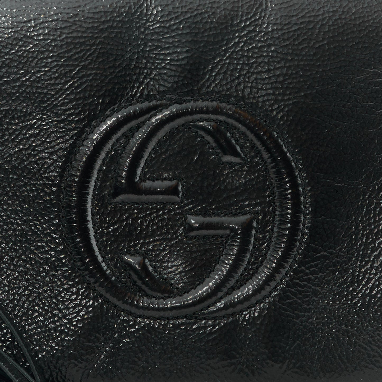 Soft Patent Medium Soho Clutch Black