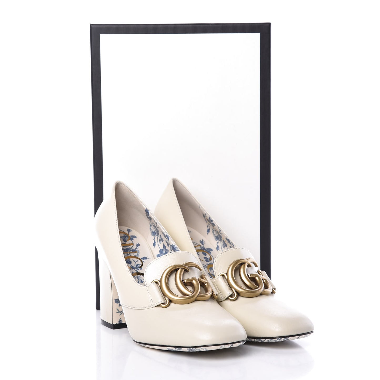Malaga Kid GG Victoire 95mm Loafer Pumps 37.5 Vintage White