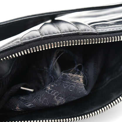 Prada Soft Calfskin Impunture Diagramme Belt Bag Black 10 of 10