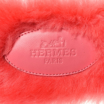 Hermes Woolskin Oran Sandals 38 Rose Du Desert 7 of 8