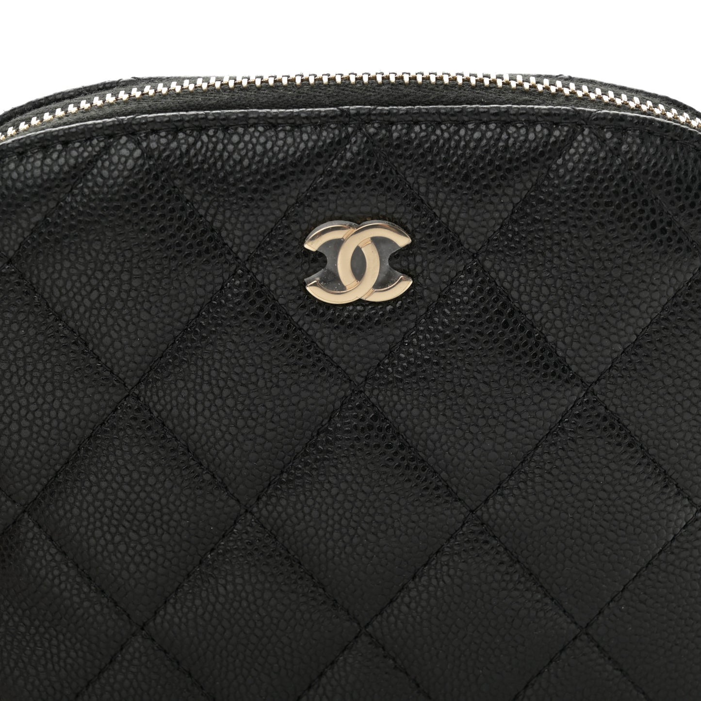Caviar Quilted Classic Clutch with Chain Black