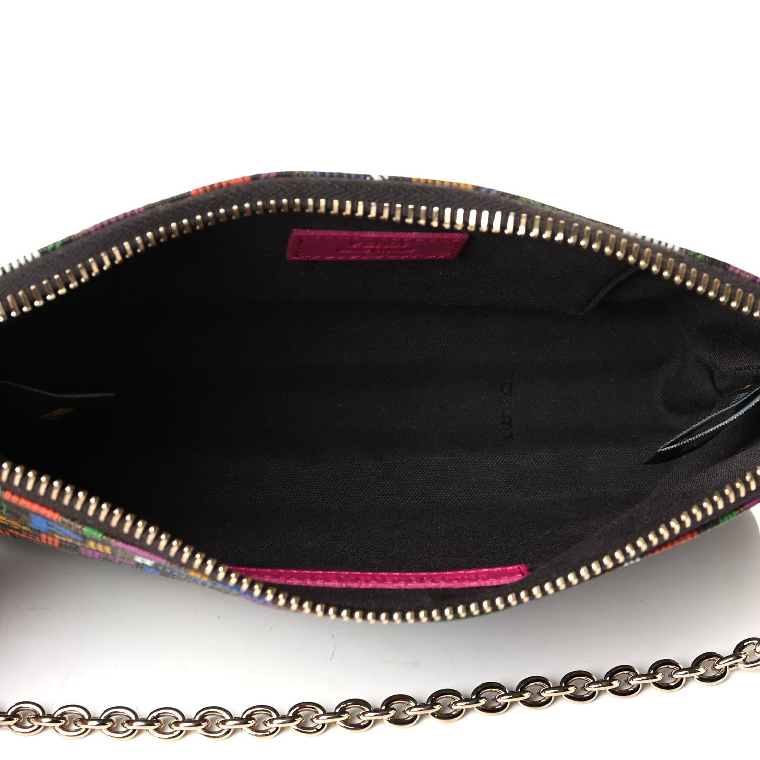 Fendi Zucchino Spalmati FF Multicolor Pochette Tobacco Multicolor Fuchsia 4 of 6