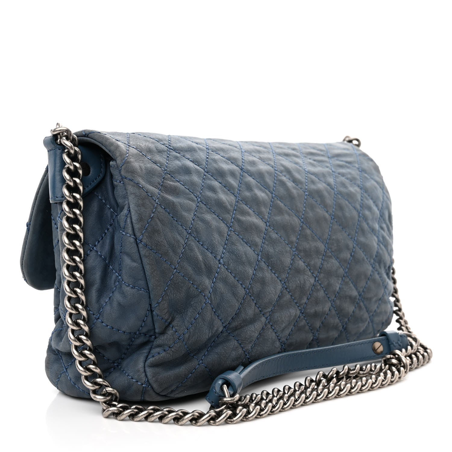 Chanel Iridescent Calfskin Large Coco Daily Flap Blue 3 of 11