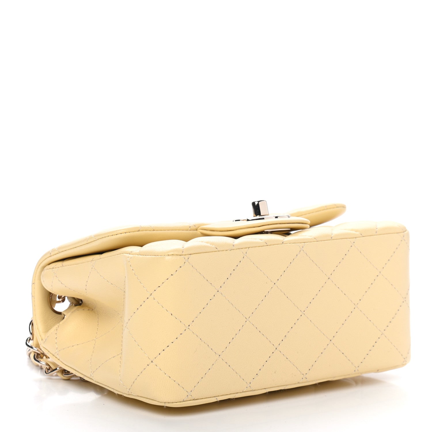 Chanel Lambskin Quilted Mini Square Flap Light Yellow 2 of 4