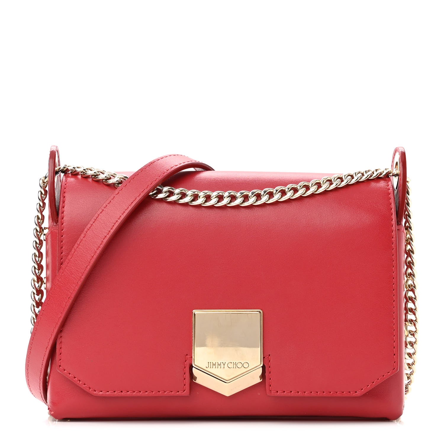 Jimmy Choo Spazzolato Lockett Shoulder Bag Red 1 of 9