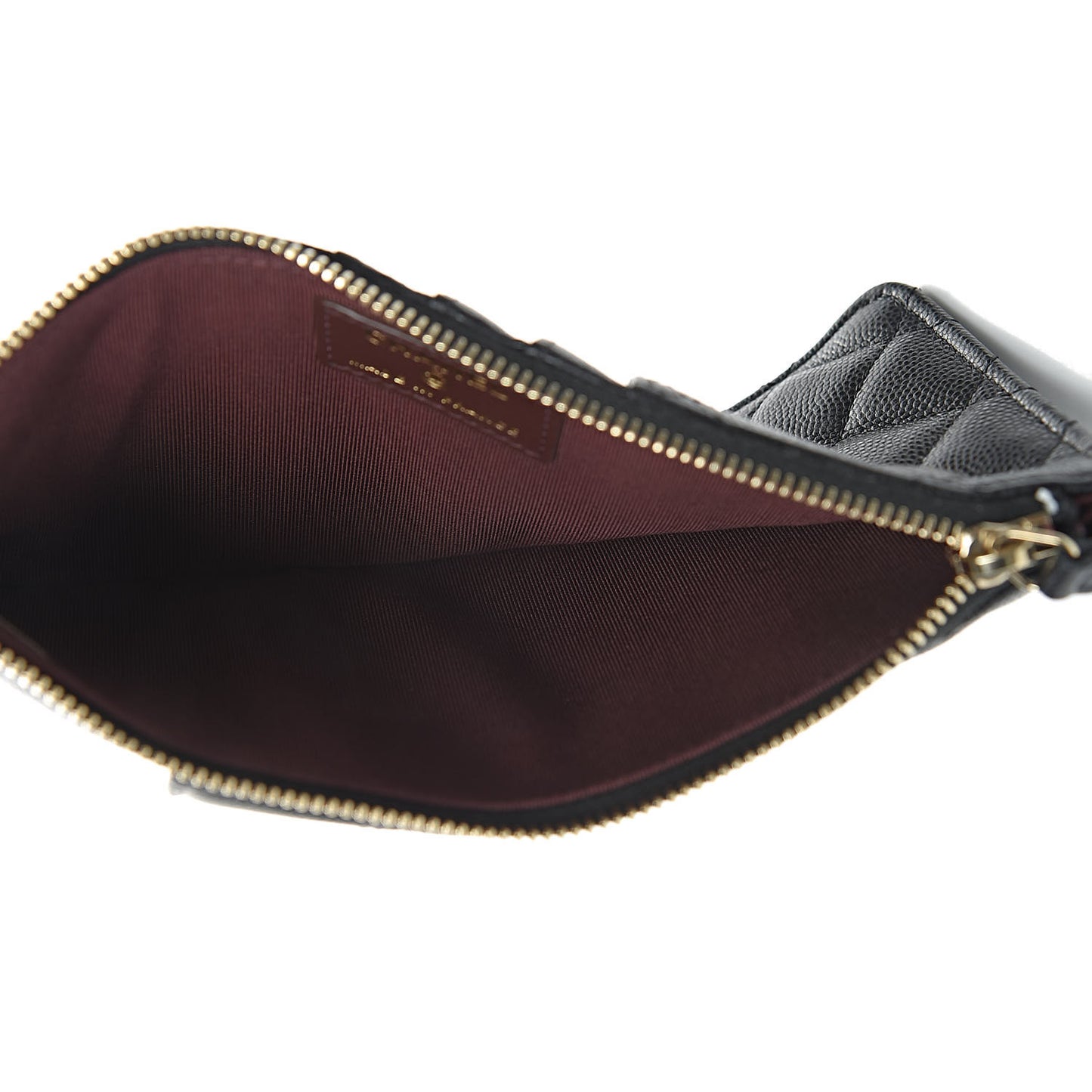 Caviar Quilted Classic Flat Wallet Pouch Black