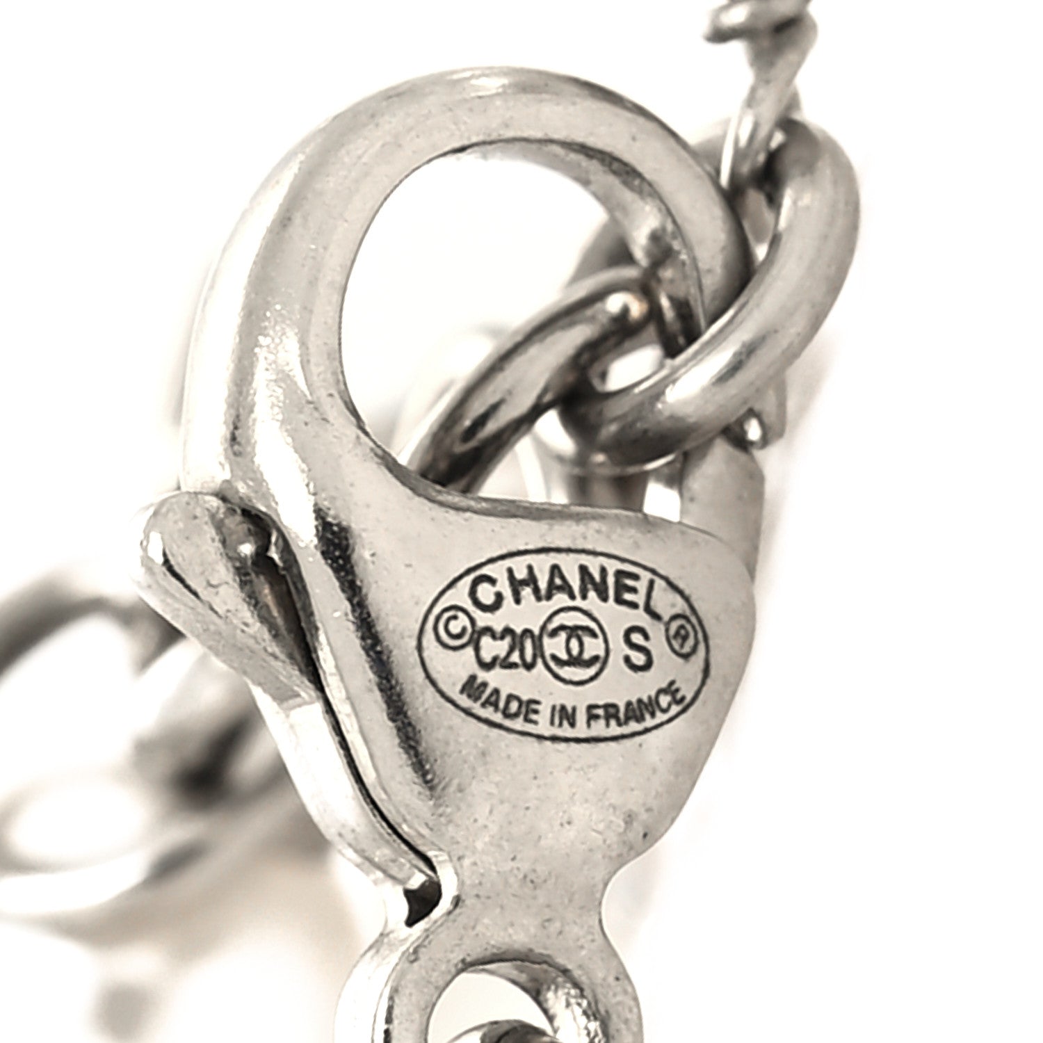 Chanel Crystal Pearl CC Bracelet Silver 5 of 5