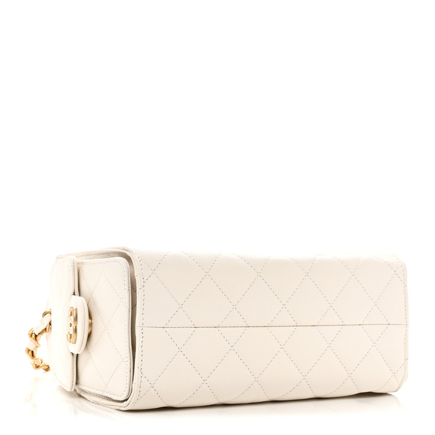 Caviar Quilted Mini Chanel 25 Handbag White