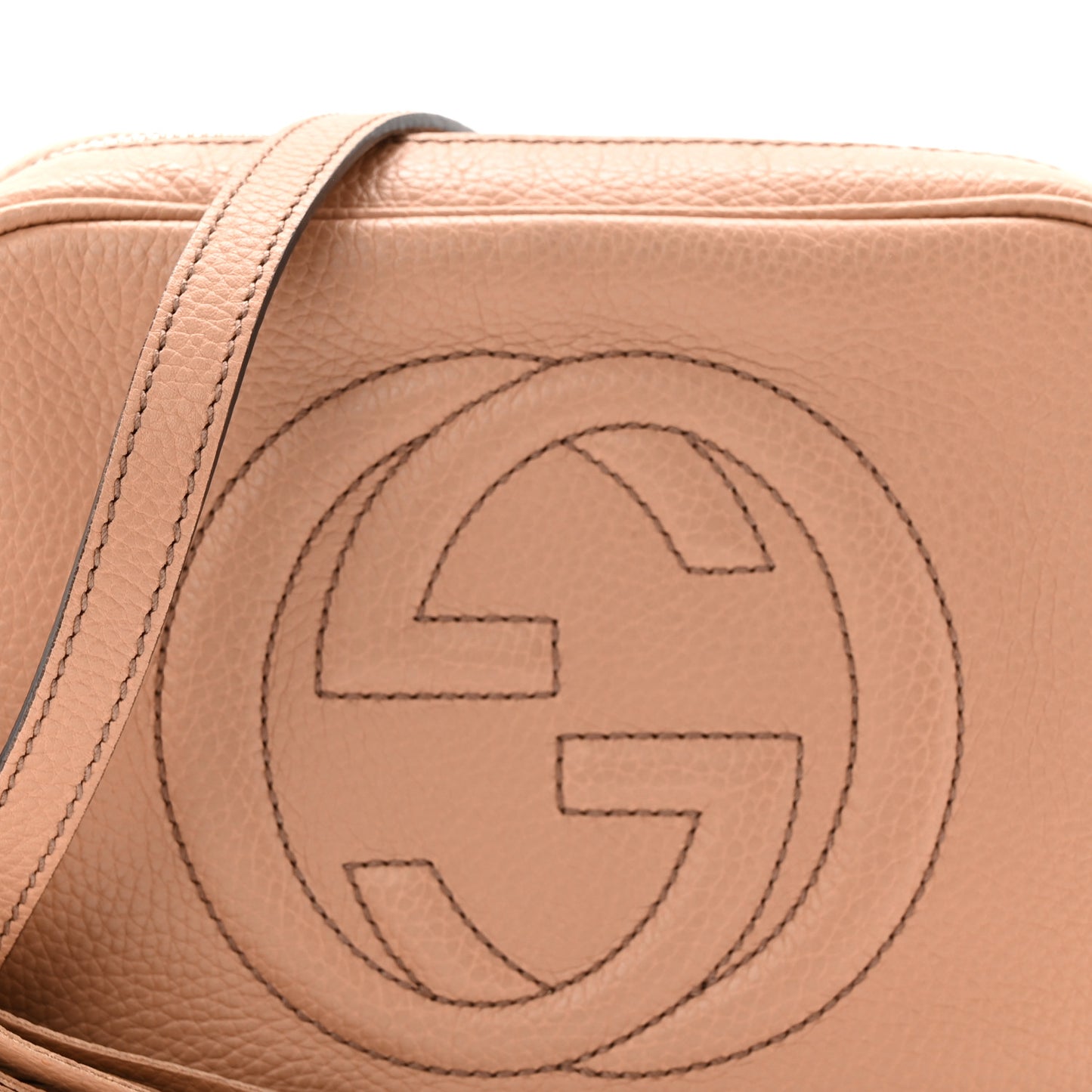 Pebbled Calfskin Small Soho Disco Bag Camelia