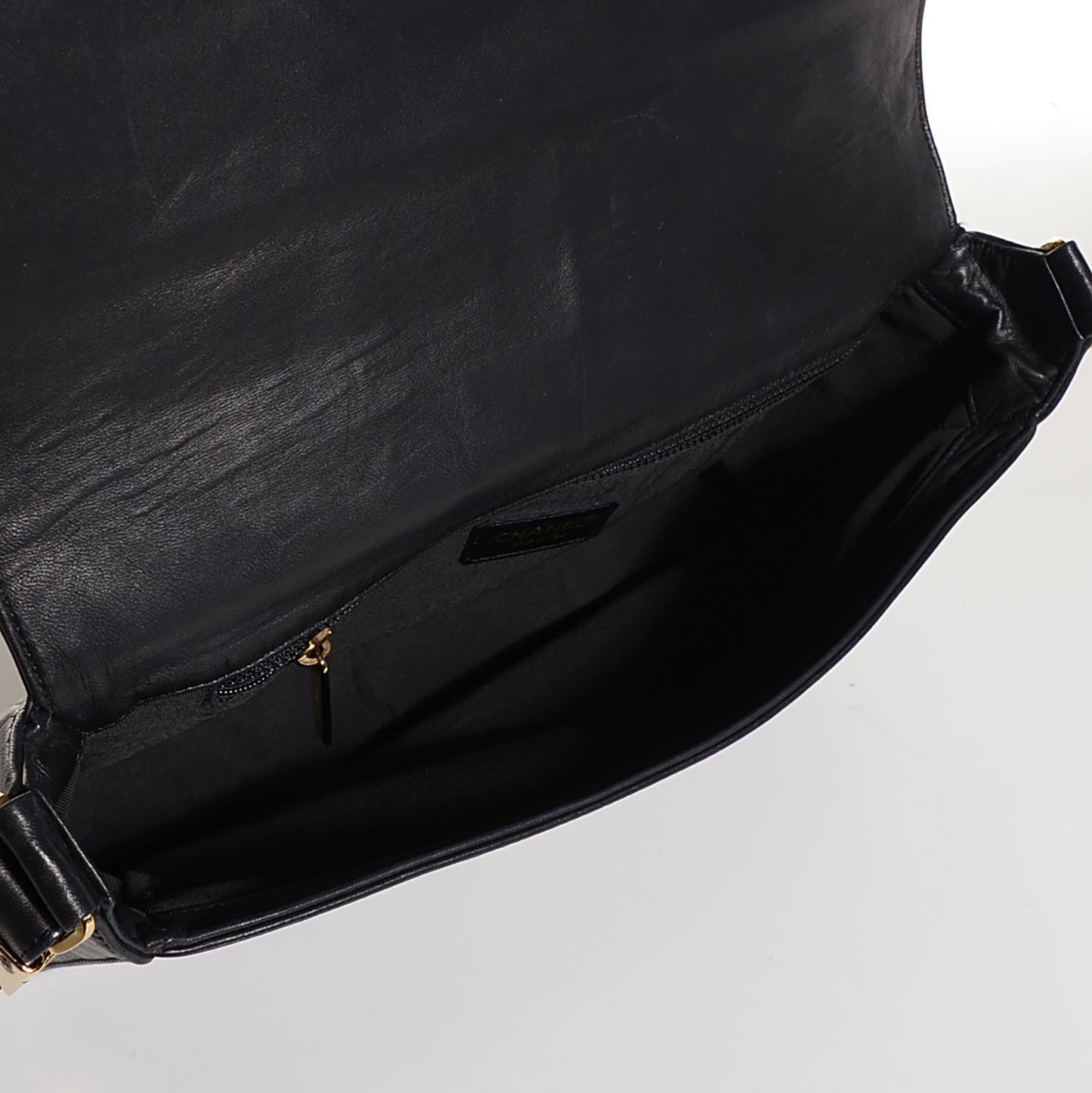 Lambskin Quilted Chocolate Bar CC Flap Black