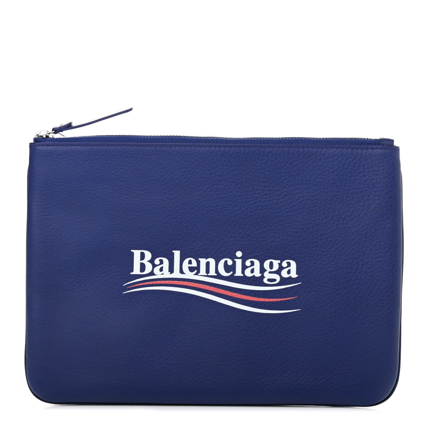 Calfskin Political Campaign Logo Pouch Bleu