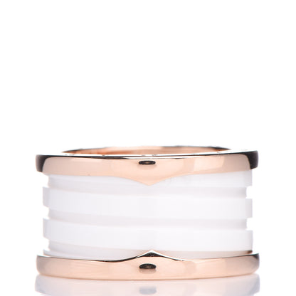 Bulgari 18K Rose Gold White Ceramic B.Zero1 Four-Band Ring 54 6.75 3 of 6