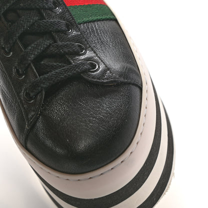 Gucci Malaga Kid Peggy Platform Sneakers 37 Black White 11 of 11