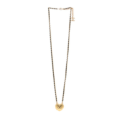 Chanel Lambskin CC Heart Mirror Locket Necklace Gold 3 of 6