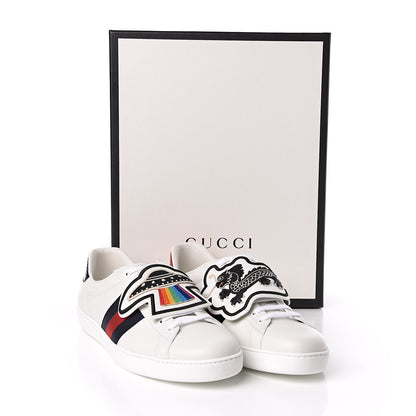 Gucci Calfskin Ayers Web UFO Dragon Embroidered Mens Ace Sneakers 7.5 White 11 of 11