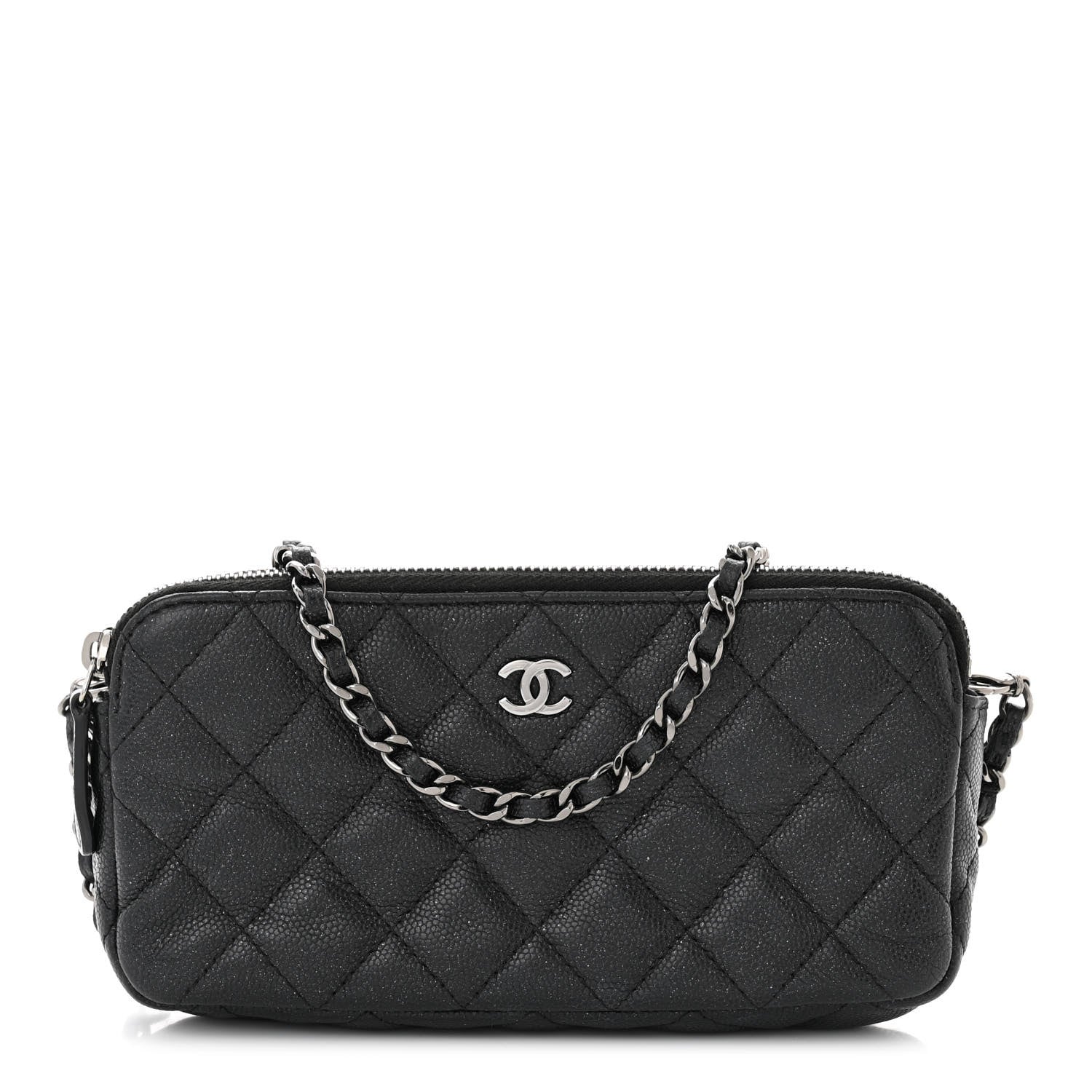Chanel Iridescent Caviar Quilted Small Clutch With Chain Black 1 of 15