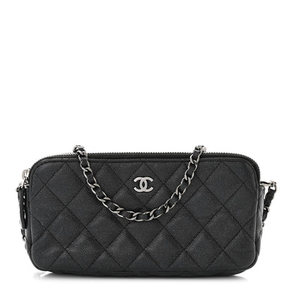 Chanel Iridescent Caviar Quilted Small Clutch With Chain Black 1 of 15