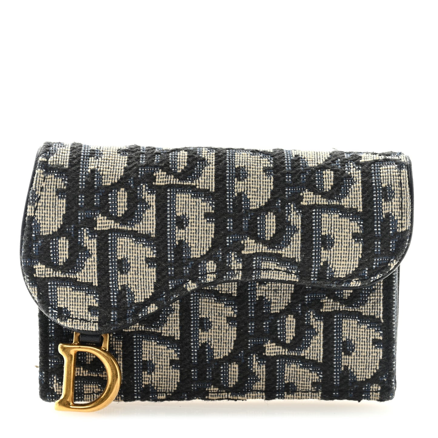 Oblique Saddle Card Holder Blue