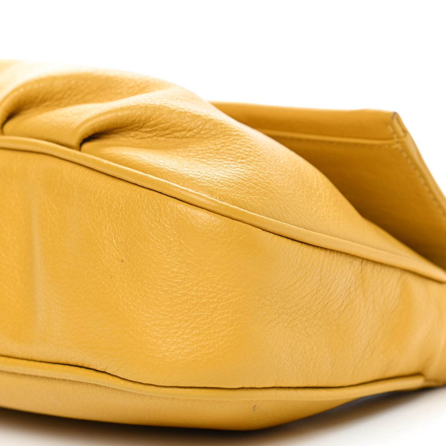 Vitello Flamingo Fendista Pouchette Crossbody Bag Yellow