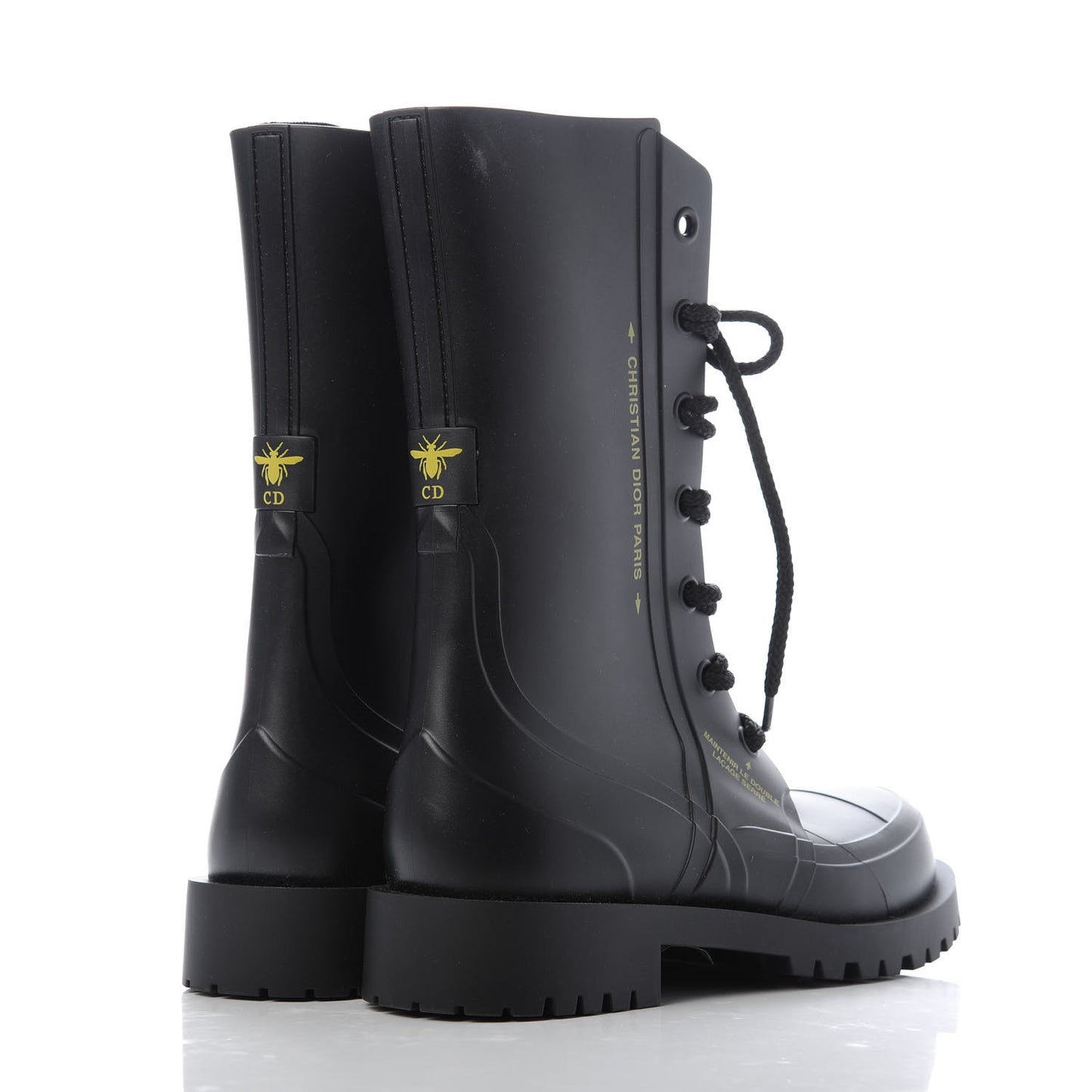 Rubber Diorcamp Low Boots 36 Black