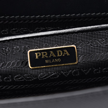 Prada Saffiano Soft Calfskin Chain Crossbody Bag Black 5 of 9