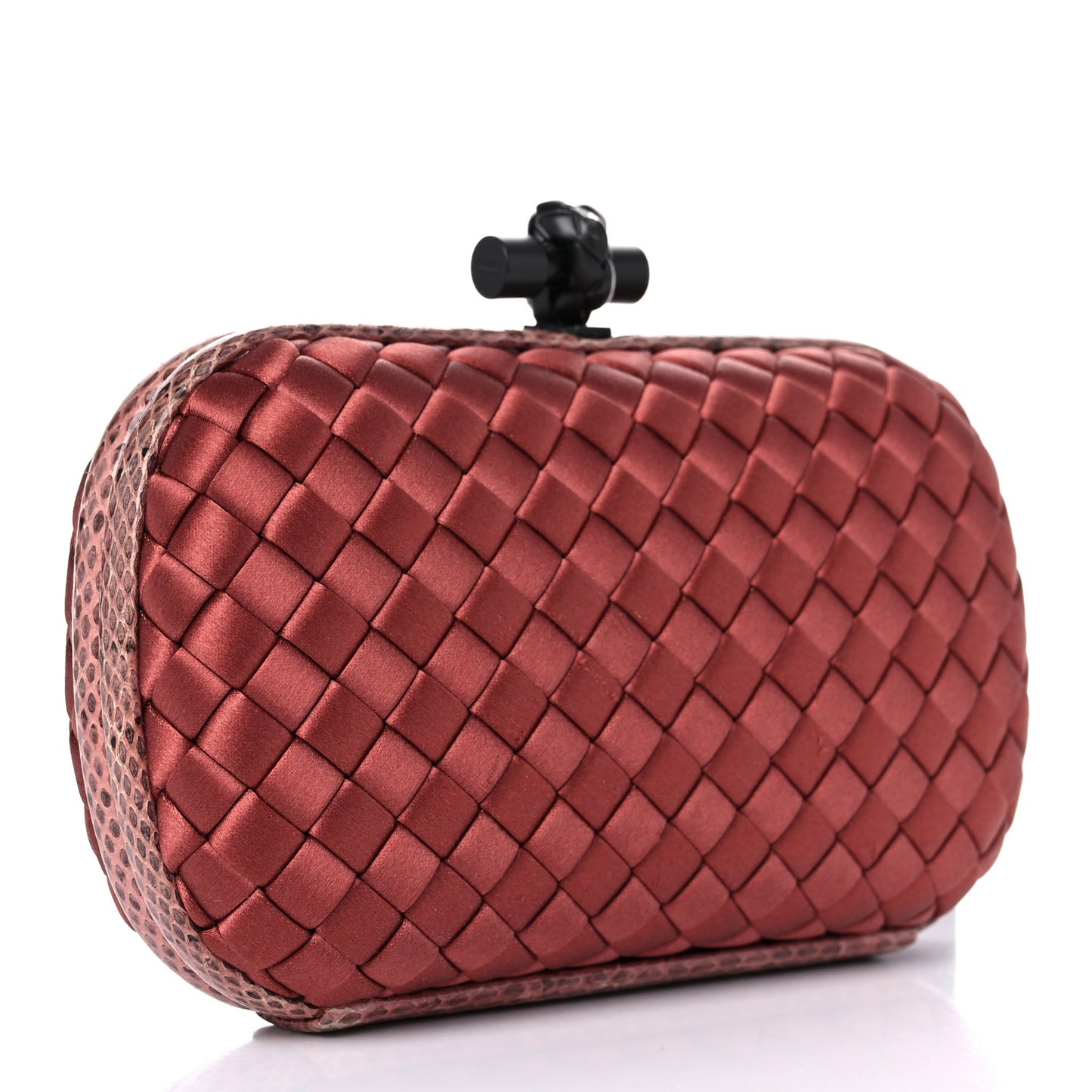 Satin Intreccio Impero Ayers Knot Clutch Red