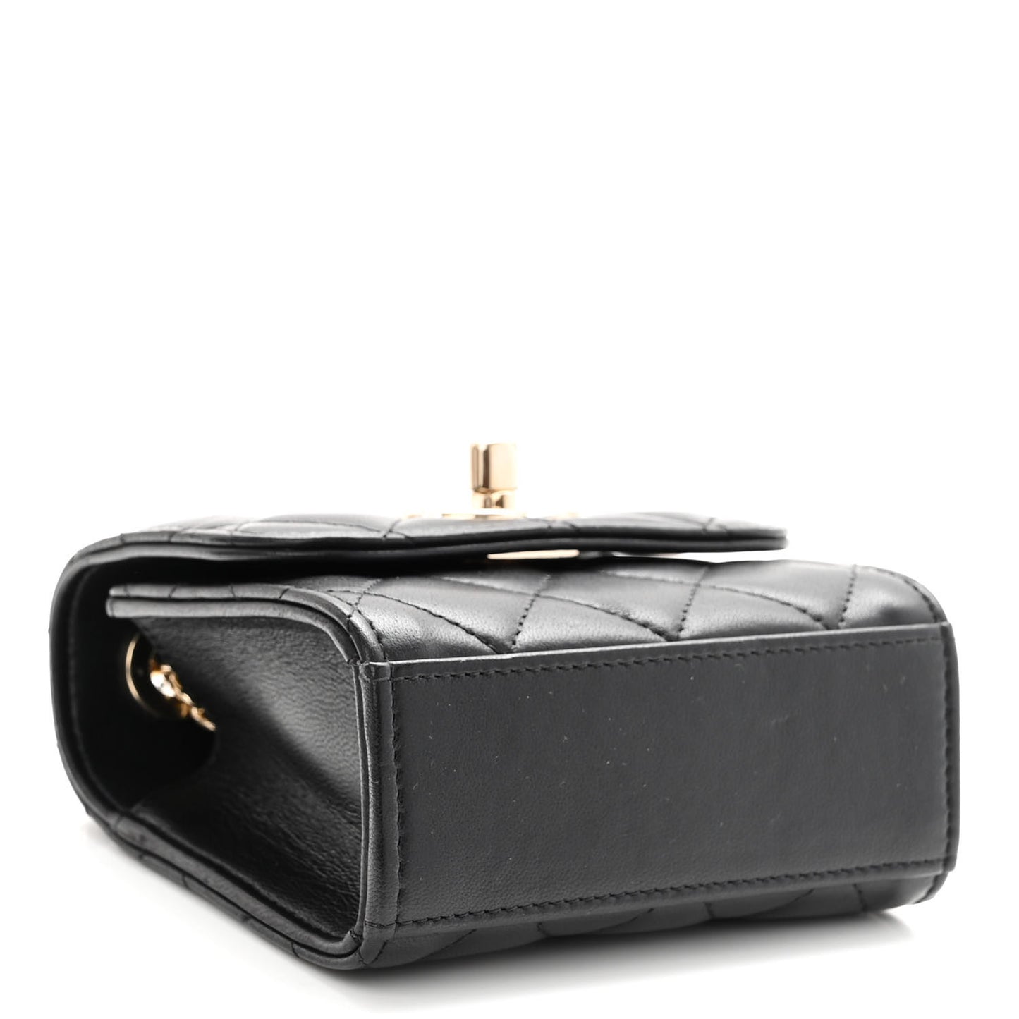 Lambskin Quilted Mini Trendy CC Clutch With Chain Black