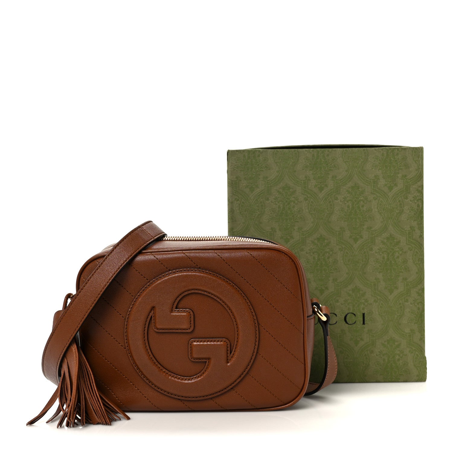 Gucci Sakai Be Green Calfskin Diagonal Stitched Small Blondie Shoulder Bag Cuir 12 of 12