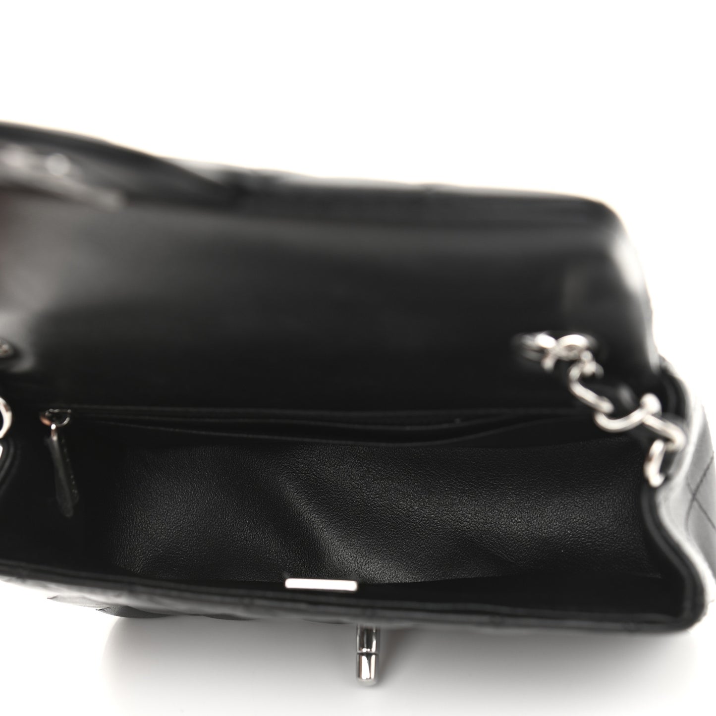 Lambskin Quilted Mini Rectangular Flap Black