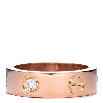 Cartier 18K Pink Gold 3 Diamond 5.5mm LOVE Ring 50 5.25 3 of 5