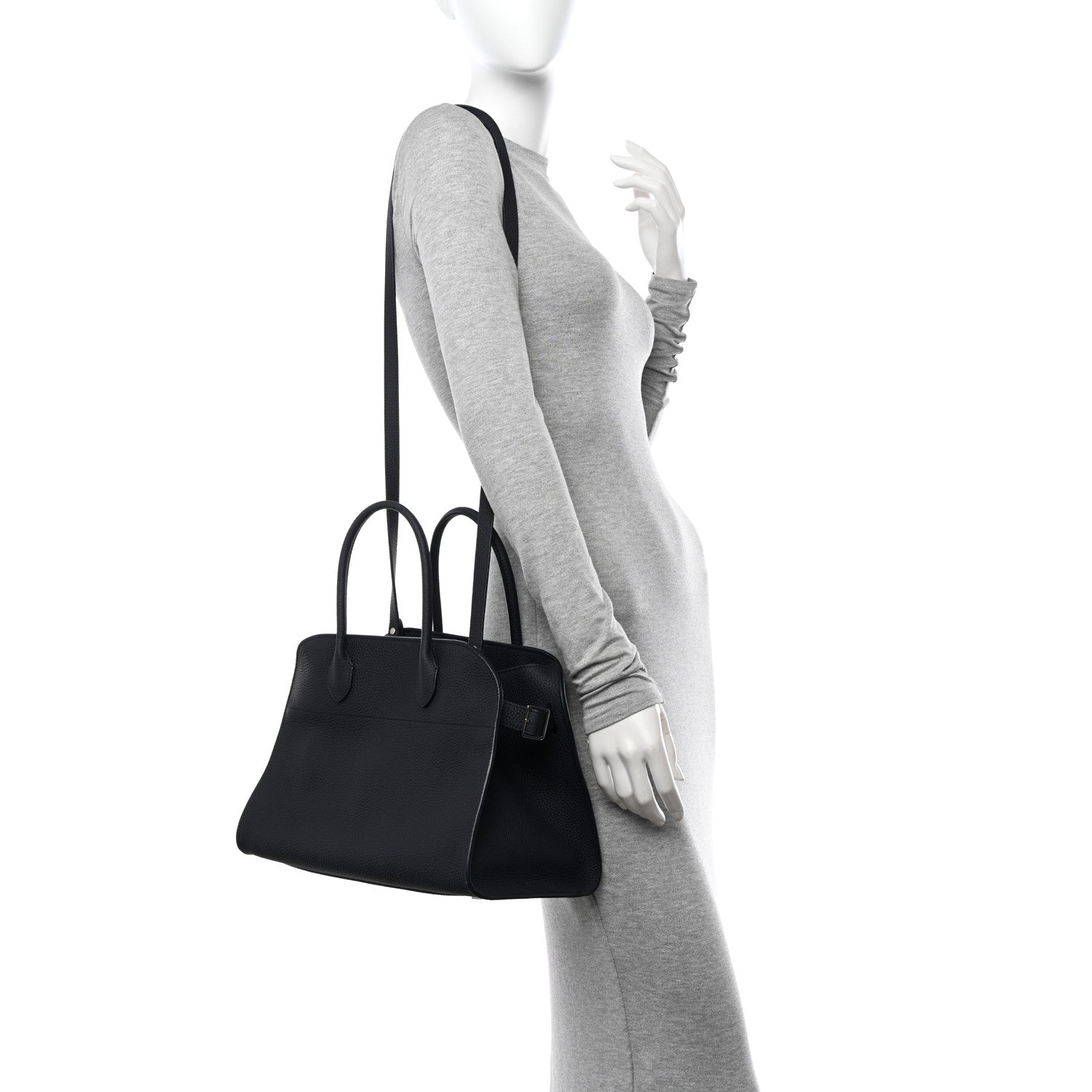 The Row Matte Grained Calfskin Soft Margaux 12 Marine 2 of 9