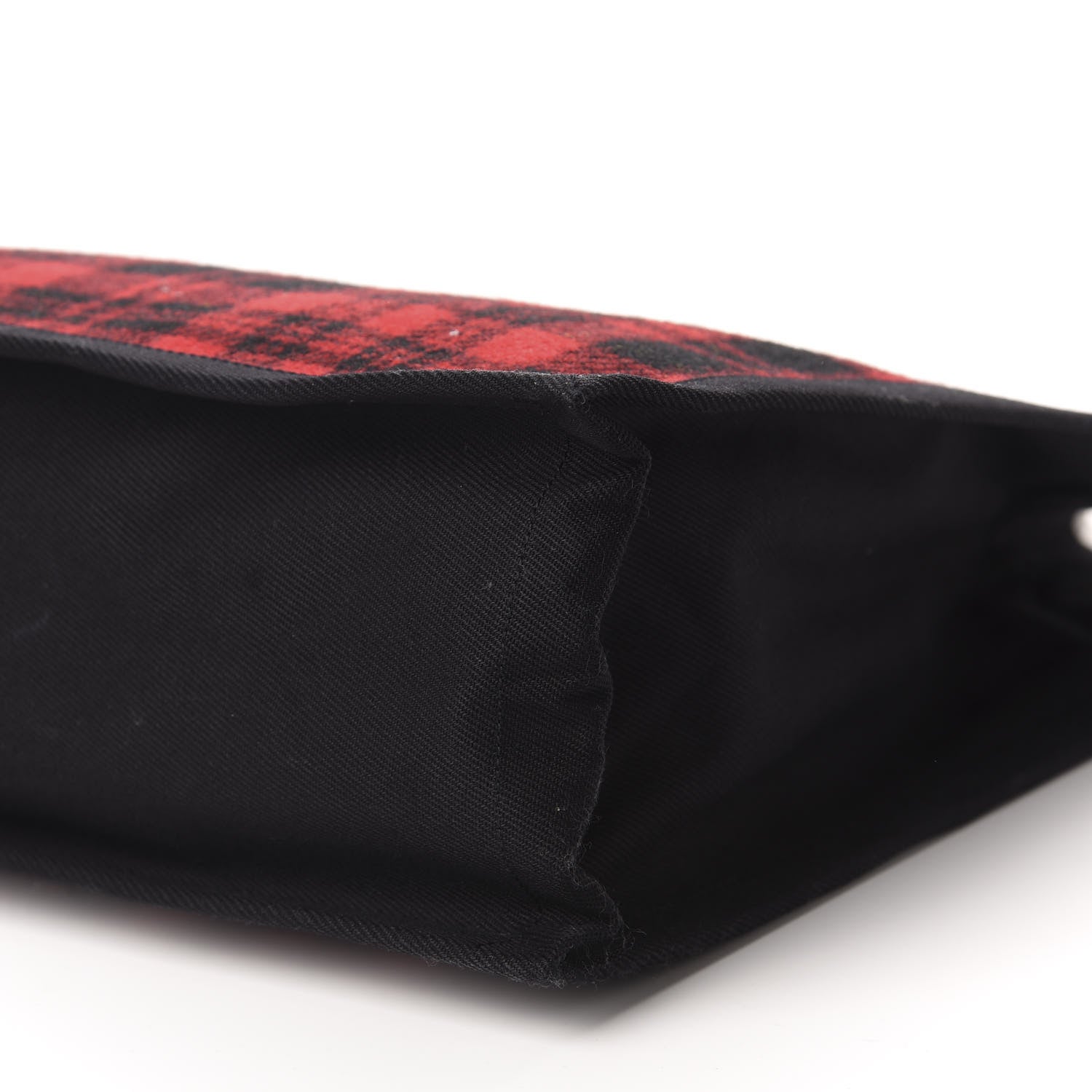 Saint Laurent Wool Tartan Rive Gauche Noe Tote Red Black 7 of 10