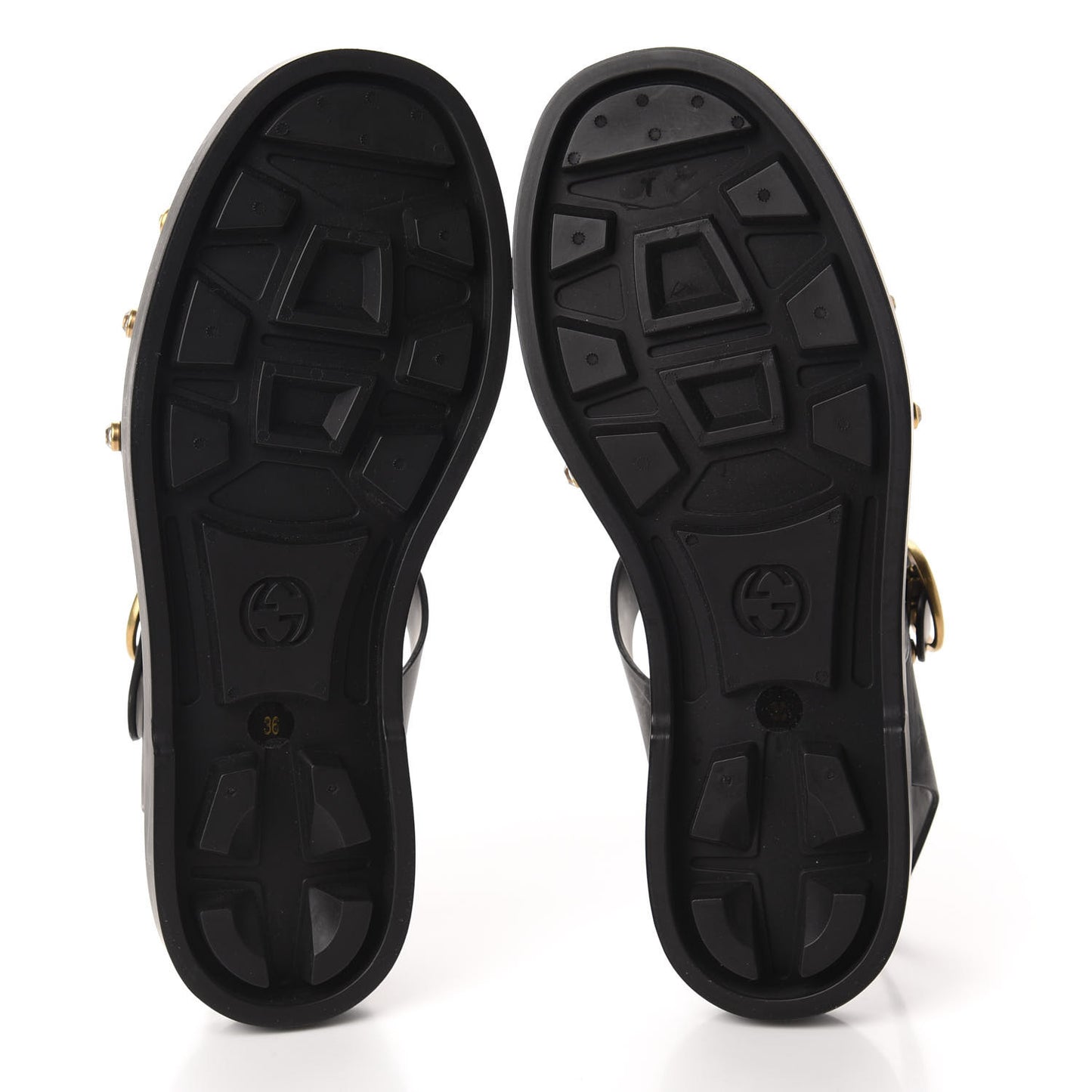 Rubber Crystal Womens Buckle Strap Sandals 36 Black