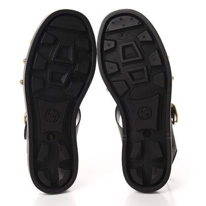Gucci Rubber Crystal Womens Buckle Strap Sandals 36 Black 6 of 9