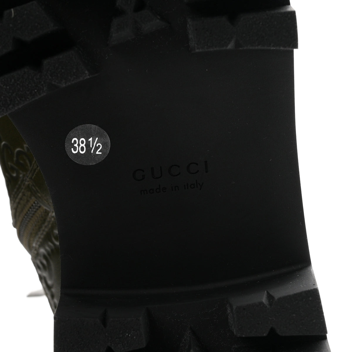 Gucci Guccissima Calfskin Lace Up Ankle Boots 38.5 Luscious Green 7 of 10